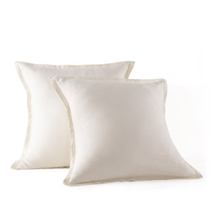 MEADOWPARK Stone Washed French Linen European Square Pillow Shams 26 x 26" (Set of 2)