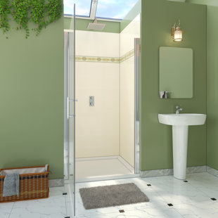 ORGANNICE 30"-31 1/4" W x 72" H Pivot Frameless Shower Door with Clear Glass