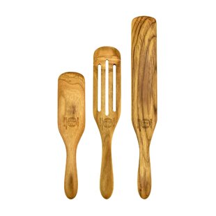 Mad Hungry Teak Wood 3 Piece Cooking Spoon Set