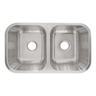 LESSCARE 31.5'' L Undermount Double Bowl Stainless Steel Kitchen Sink