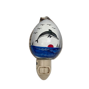 THE SEASHELL COMPANY Painted Dolphin LED Night Light