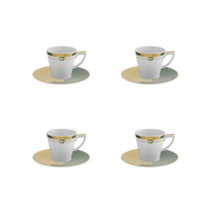 VISTA ALEGRE Emerald Espresso Cup and Saucer (Set of 4)
