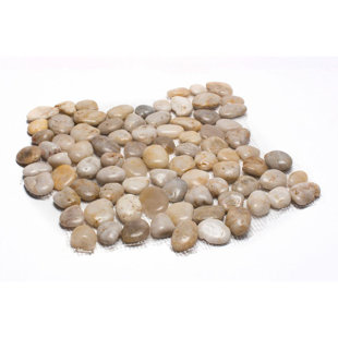 MARGO GARDEN PRODUCTS Rainforest Natural Stone Pebbles Mosaic Wall & Floor Tile