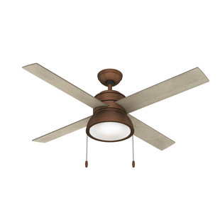 HUNTER FAN Loki 52" 4 - Blade Ceiling Fan with Lights and Pull Chain