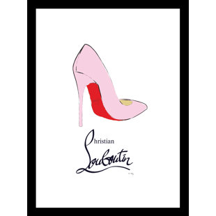 VENICE BEACH COLLECTIONS Fairchild Paris GLAM PINK & RED CLASSY PUMP HEEL - 14"x18" Framed Print
