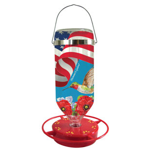 HUMMERS GALORE Glass Hanging Hummingbird Feeder