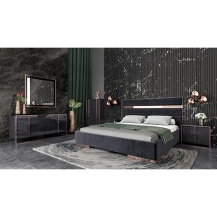 VIG FURNITURE Nova Domus Upholstered Platform 4 Piece Bedroom Set