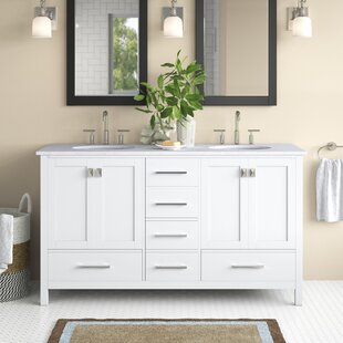 ANDOVER MILLS™ Broadview 60'' Double Bathroom Vanity with Engineered Marble Top