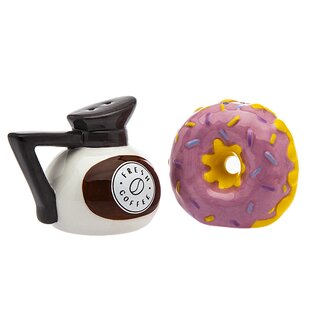 GODINGER SILVER ART CO Little Shakies Coffee and Donut Salt and Pepper Shaker Set