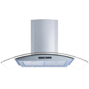 WINFLO 36" 500 CFM Convertible Wall Mount Range Hood in Stainless Steel With Filter Included