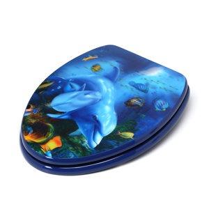 TOPSEAT 3D Ocean Series Elongated Toilet Seat and Lid