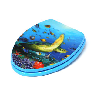 TOPSEAT 3D Ocean Series Turtle Elongated Toilet Seat