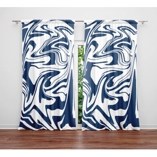 DEJA BLUE STUDIOS Polyester Semi-Sheer Curtain Pair (Set of 2)