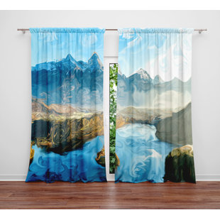 DEJA BLUE STUDIOS Polyester Semi-Sheer Curtain Pair (Set of 2)