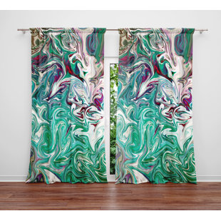 DEJA BLUE STUDIOS Polyester Semi-Sheer Curtain Pair (Set of 2)