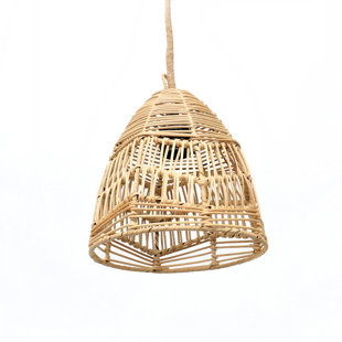 BAZAR BIZAR Bala 21cm H x 20cm W Bamboo/Rattan Novelty Pendant Shade ( Screw On )
