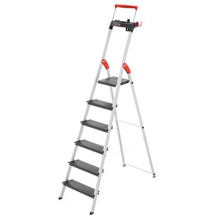 HAILO USA INC. Hailo L100 6 Step Aluminum Lightweight Folding Step Ladder