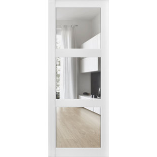 SARTODOORS Lucia Clear Glass Sliding Closet White Door Slab