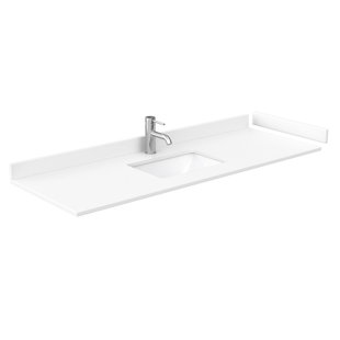 WYNDHAM COLLECTION 60" Single Cultured Marble Bathroom Vanity Top with Sink
