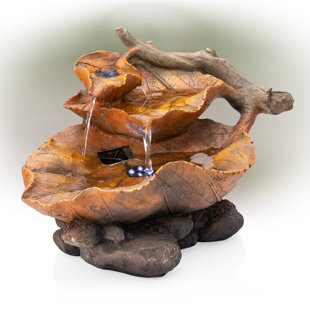 MILLWOOD PINES Goble Weather Resistant Tabletop Fountain with Light