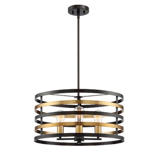 WROUGHT STUDIO™ Zilla 3-Light Shaded Drum Chandelier