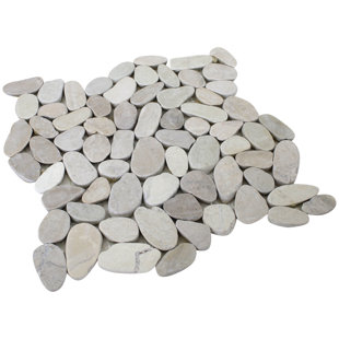 MARGO GARDEN PRODUCTS Rainforest 12" x 12" Natural Stone Pebbles Mosaic Wall & Floor Tile