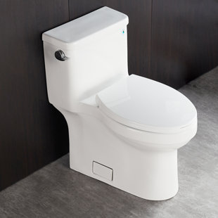 DeerValley Apex 1.28 GPF Elongated One-Piece Toilet with Glazed Surface ADA Comfortable Height Toilet