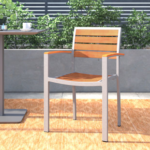 BFM SEATING Largo Outdoor Stackable Dining Armchair
