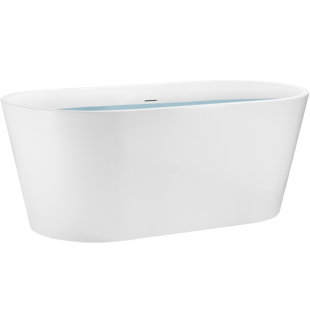 AKDY 54" x 29" Freestanding Soaking Fiberglass Bathtub