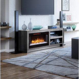 GREENTOUCH HOME Bushwick TV Stand for TVs up to 60" with Electric Fireplace Included