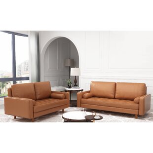 CORRIGAN STUDIO® 2 Piece Leather Square Arm Sofa Set