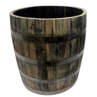 Master Garden Products MGP Urn Style Tall Oak Whisky Barrel Planter