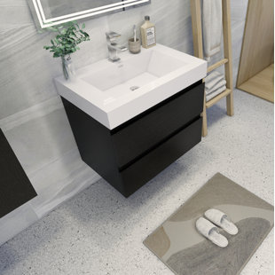 WADE LOGAN® Arieyanna 30'' Single Bathroom Vanity with Reinforced Acrylic Top