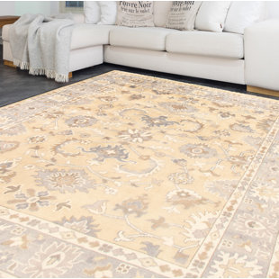 ECARPETGALLERY Ushak One-of-a-Kind 8' X 9'11" New Age Wool Area Rug in Khaki