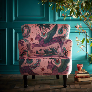 EMMA J SHIPLEY FOR CLARKE & CLARKE Dalston Lynx Coral Chair