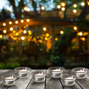 THE PARTY AISLE™ Stonebriar Citronella Scented Tealight Candle with Aluminum Holder (Set of 50)