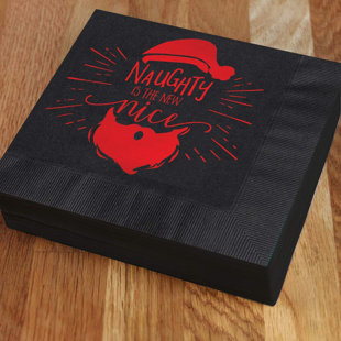 HORTENSE B HEWITT Disposable Paper Christmas Cocktail Napkins for 25 Guests (Set of 25)