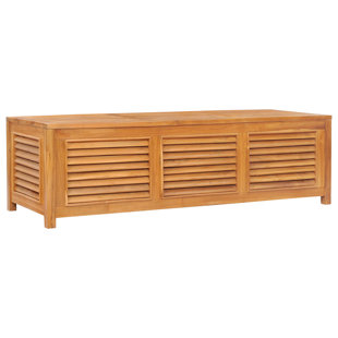 Chic Teak 76'' W Water Resistant Solid Wood Teak Deck Box in Honey Tone Teak