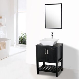 ECLIFE 24'' Single Bathroom Vanity with Ceramic Top with Mirror