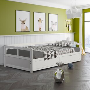 VIV + RAE™ Haag Modern Wood Extendable Twin to King Size Daybed With 2 Drawers,White