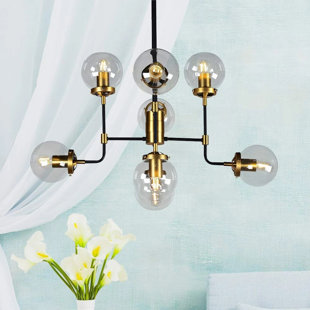 WROUGHT STUDIO™ Archibald 8 - Light Dimmable Sputnik Modern Linear Chandelier