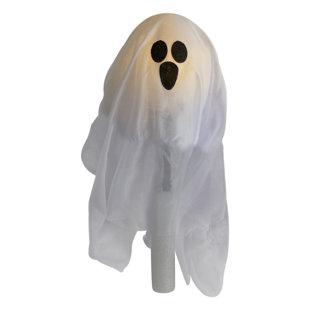 NORTHLIGHT SEASONAL LED Lighted White Ghost Halloween Outdoor Pathway Markers 30" (Set of 6)