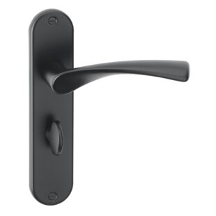 URFIC Belgravia Bathroom Lock Door Handle, Ebony Black (Set of 2)