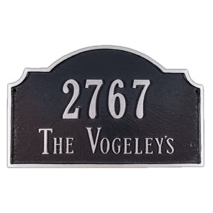 MONTAGUE METAL PRODUCTS INC. Vanderbilt 2-Line Wall Address Plaque