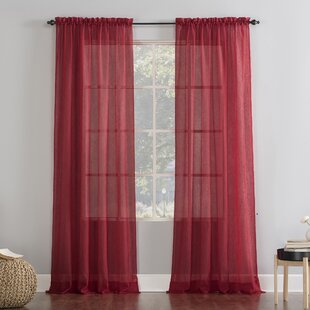 CHARLTON HOME® Maxon Crushed Sheer Voile Rod Pocket Curtain Panel