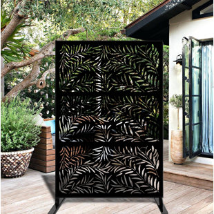 PORPORA 6.5 ft. H x 4 ft. W Laser Cut Metal Privacy Screen