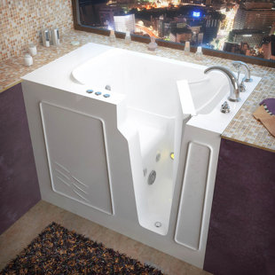 THERAPEUTIC TUBS Flagstaff 52'' x 29'' Walk-in Soaking Porcelain Enameled Steel Bathtub with Faucet