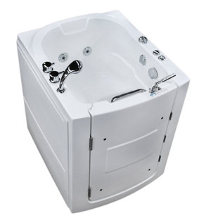 THERAPEUTIC TUBS Durango 37.25'' x 32'' Walk-in Whirlpool Fiberglass Bathtub