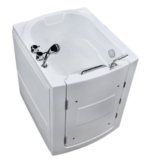 THERAPEUTIC TUBS Durango 37.25'' x 32'' Walk-in Soaking Fiberglass Bathtub