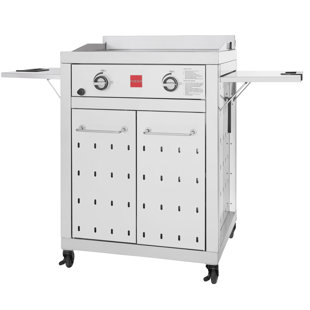 Fuego Living 2-Burner Convertible Gas Grill with Cabinet